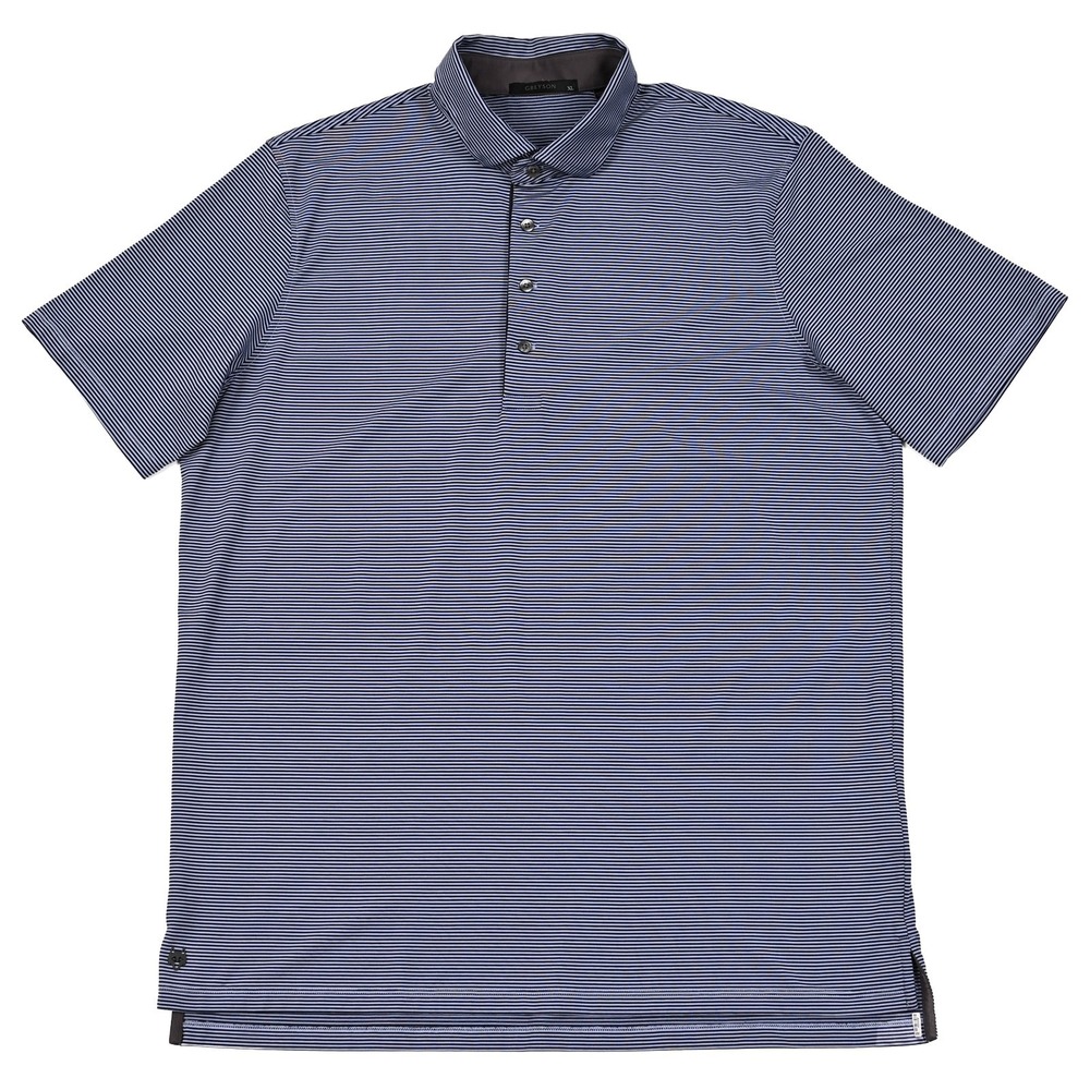 Greyson Men's XL Golf Performance Polo Shirt Pullover Blue Striped Logo Preppy